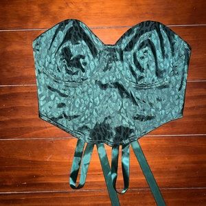 SHEIN green corset top size small never worn!!